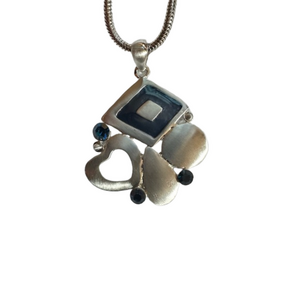 Abstract silver plated necklace.